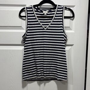 J. Crew Navy and White Striped Tank Top